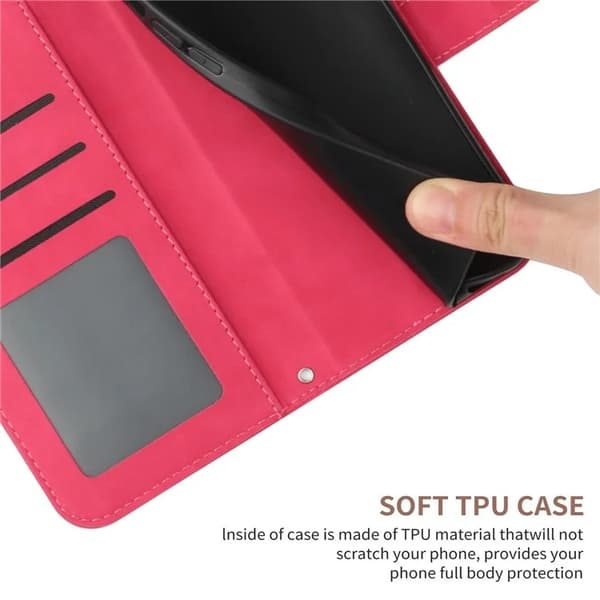 iPhone 17 Pro Max Konstläder Plånboksfodral Sunflower Imprint - Rosa Rosa