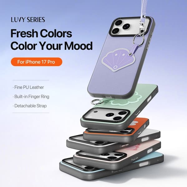 DUX DUCIS Mobilskal till iPhone 17 Pro med Fingerring/Rem Luvy Series Lila