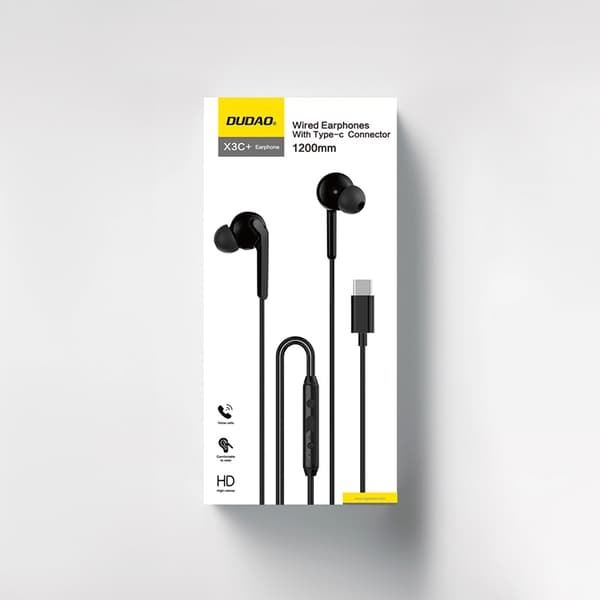 Dudao In-Ear Hovedtelefoner USB-C 1.2m X3C Plus - Sort Black