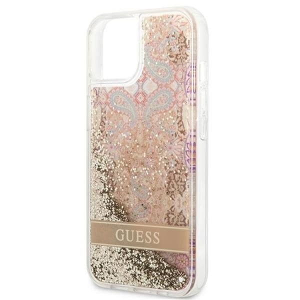 Guess iPhone 13 mini Kuori Paisley Liquid Glitter - Kulta Guld