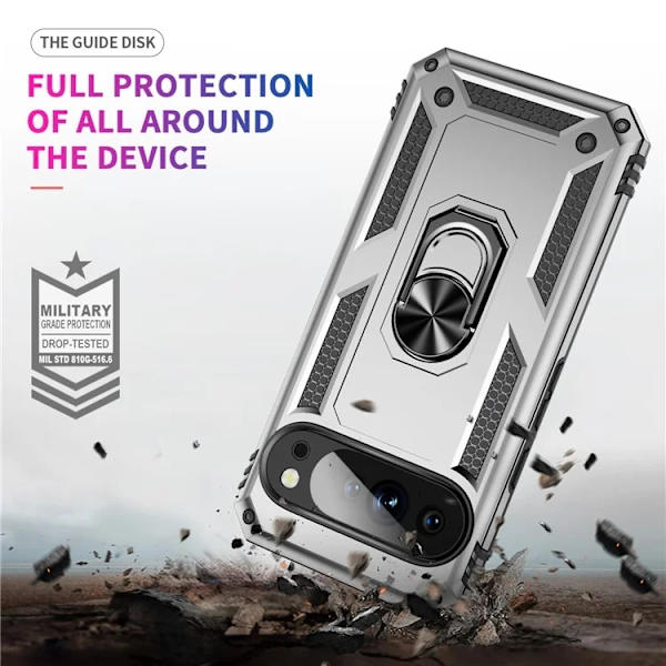 Mobilskal till Google Pixel 10/10 Pro Kickstativ - Silver Silver