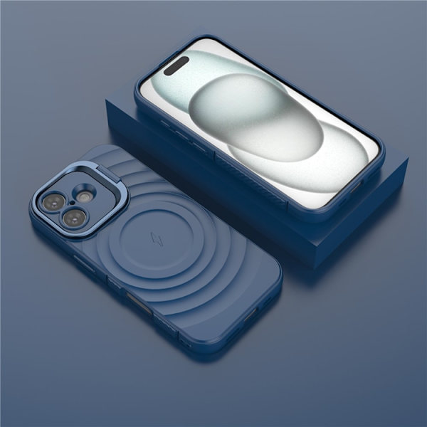 Mobilskal till iPhone 17 MagSafe Ripple Texture Kickstand - Blå Blå