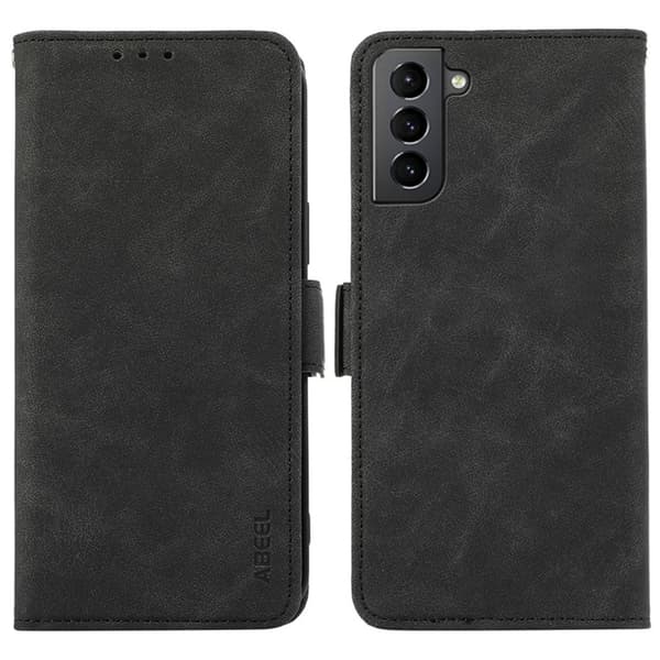 ABEEL Samsung Galaxy S21+ Plånboksfodral Konstläder Magnetisk Svart