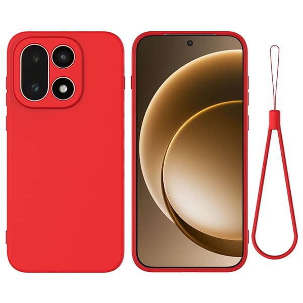 Mobilskal till OnePlus 15 5G Silikon Liquid med Handrem Röd