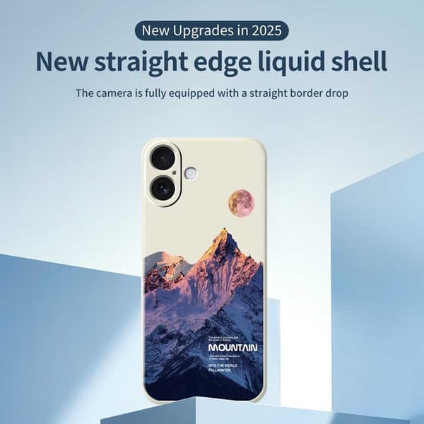 Mobilskal till iPhone 17 Blue Snow Mountain Pattern TPU - Svart Svart