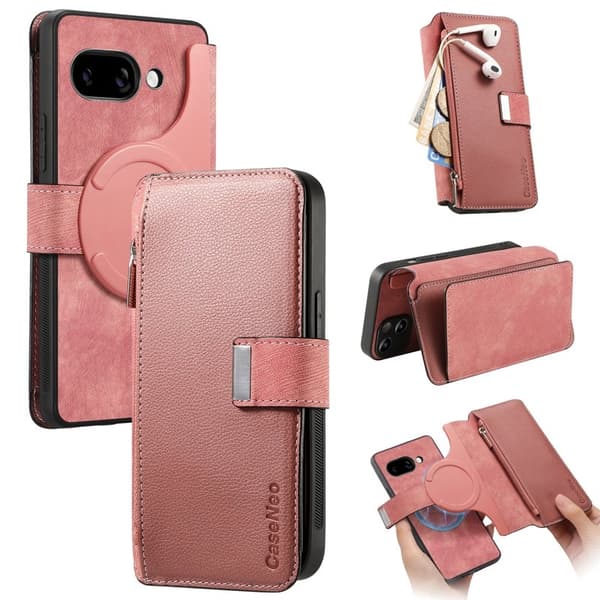 CASENEO Google Pixel 9a Plånboksfodral MW-02 Konstläder - Rosa