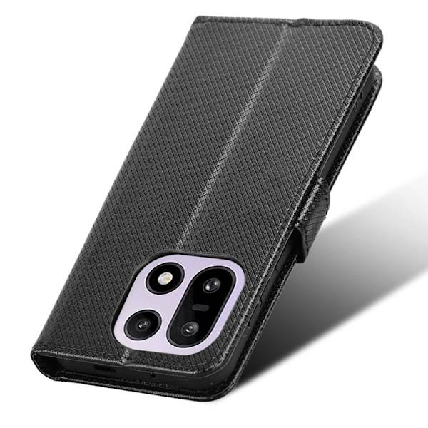 OnePlus 15 Plånboksfodral Strap Diamond Texture Konstläder Svart