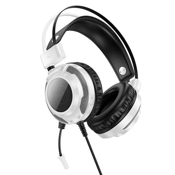 Hoco On-Ear Gaming Hörlurar USB-A/Jack 3.5mm - Vit Vit