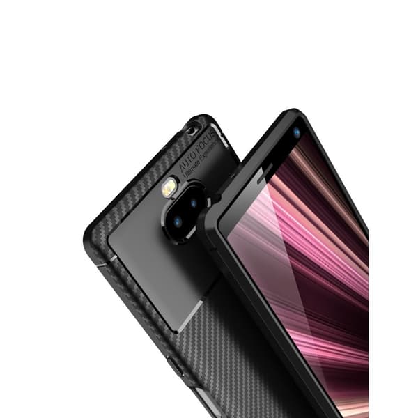 Fuld Carbon Mobilskal til Sony Xperia 10 - Blå Blue