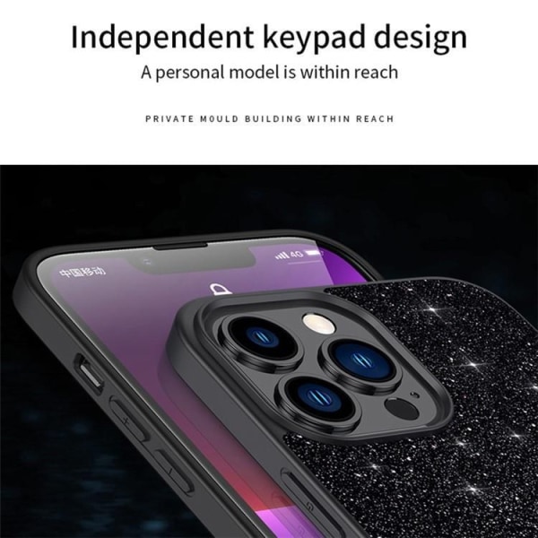 SULADA iPhone 15 Plus -matkapuhelimen suojuksen kimaltelevia paljetteja - violetti