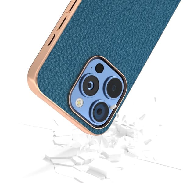 ABEEL Mobilskal till iPhone 16 Pro Max Star Series Blå Äkta Läder