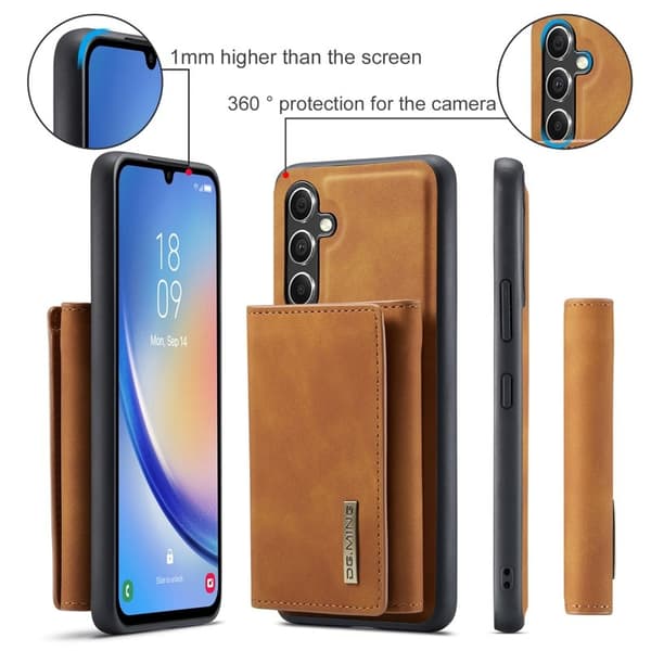 DG.MING Samsung Galaxy A34 5G Konstläder Plånboksfodral Magnetisk Brun