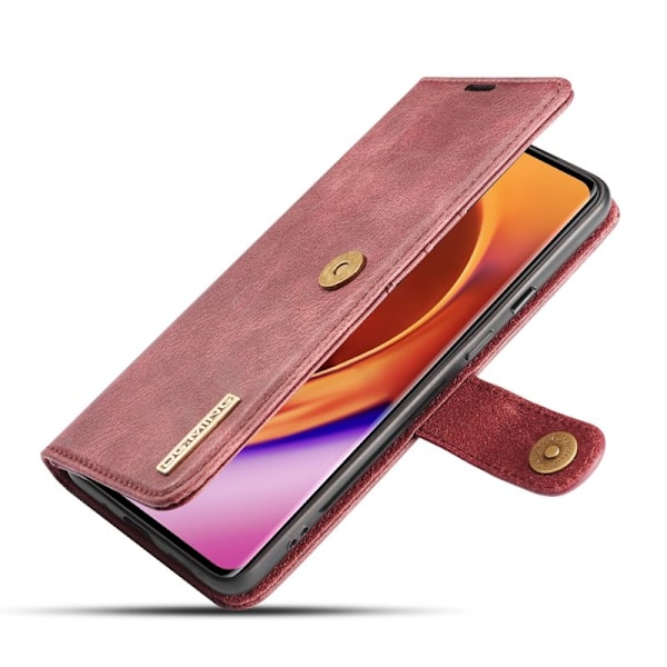 DG.MING OnePlus 8 Pro Plånboksfodral 2-i-1 Äkta läder Röd