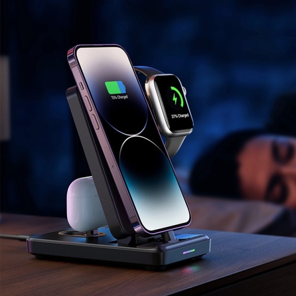 Joyroom 4in1 trådløs oplader iPhone, Apple Watch, Airpods