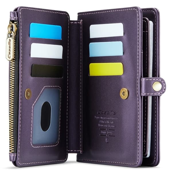 CASEME Me60 Passerkort Plånboksfodral KonstLäder RFID-Skydd Lila