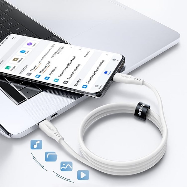 Acefast USB-C till USB-C kabel 1.2m 60W - Vit