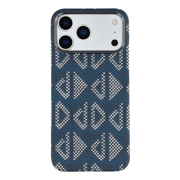 Mobilskal till iPhone 17 Pro MagSafe Aramid Fiber Geometric - Blå Blå