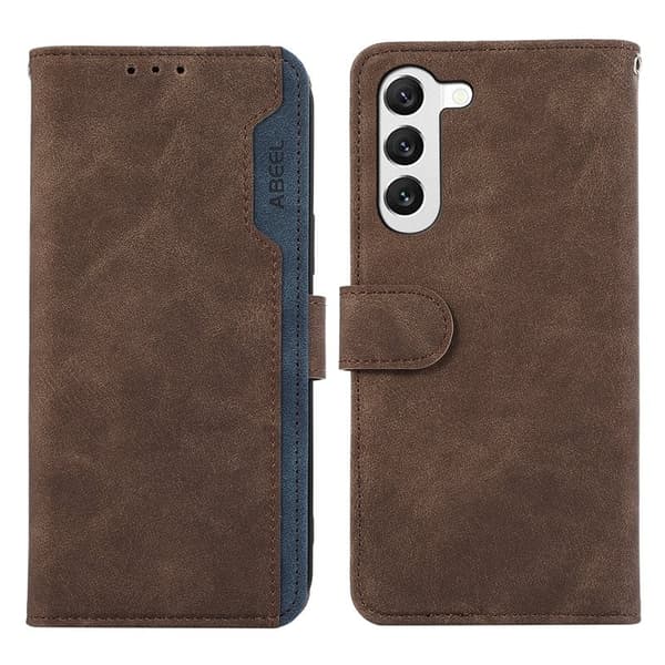 ABEEL Samsung Galaxy S22 5G Plånboksfodral RFID-Skydd Konstläder Brun