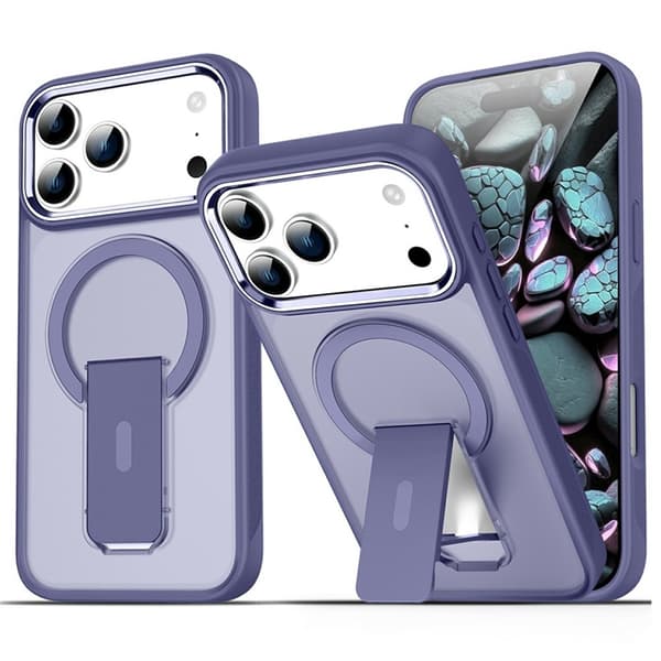 Mobilskal till iPhone 17 Pro Max MagSafe PC+TPU med Kickstand - Lila Lila