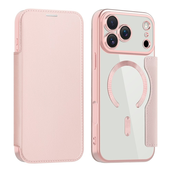 AMORUS iPhone 17 Pro Plånboksfodral MagSafe RFID-Skydd - Rosa Rosa