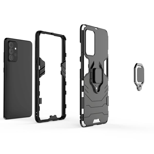 Robust Kickstand Taske til Samsung Galaxy A72 4G - Sort Svart