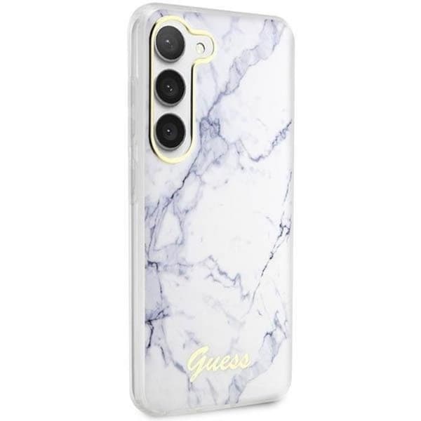 Guess Galaxy S23 Plus Mobilskal Marble - Hvid Vit