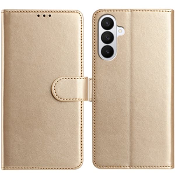 Samsung Galaxy S26 Pro Plånboksfodral Konstläder Folio Ställ - Guld