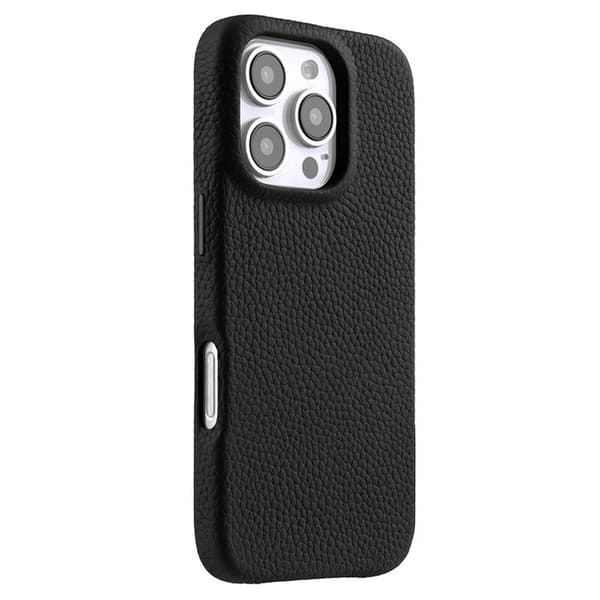MELKCO Mobilskal till iPhone 16 Pro Max Magnetiskt Äkta Läder PC Svart