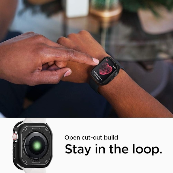 SPIGEN Rugged Armor Apple Watch 4/5/6/7/8/SE (44/45mm) Skal - Svart Svart