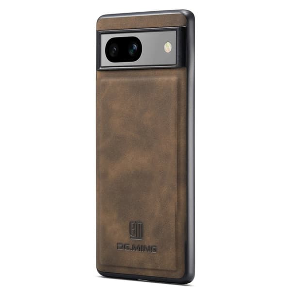 DG.MING Mobilskal till Google Pixel 7a PC+TPU+PU Läder - Brun