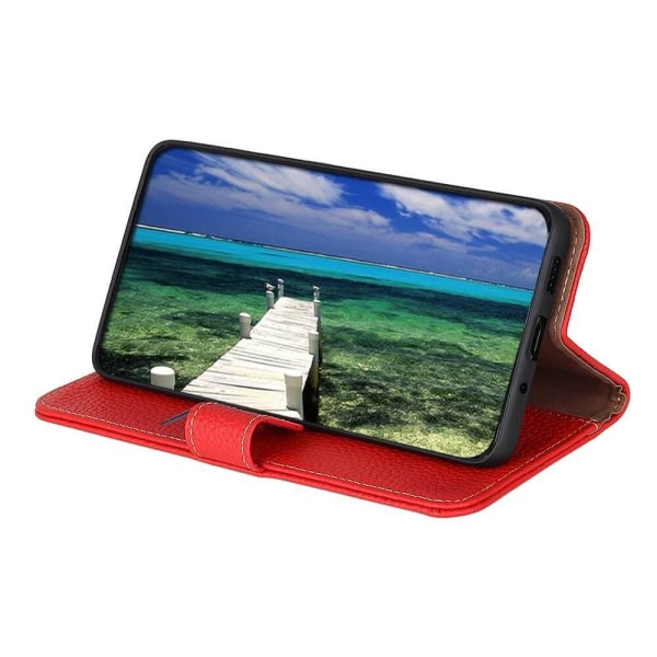 Khazneh Litchi Wallet Cover til Google Pixel 6 Pro - Rød Red