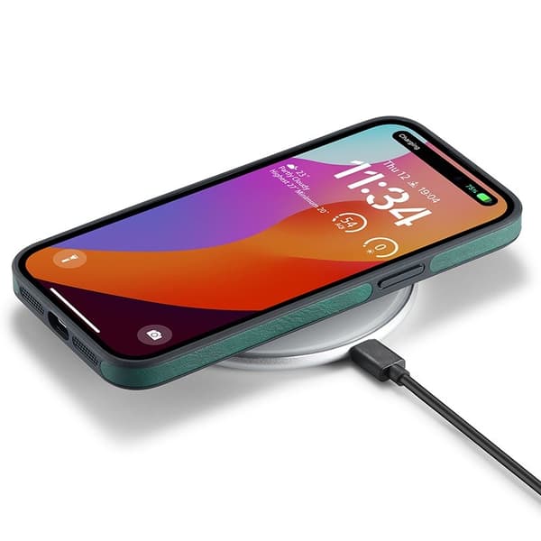 DG.MING Mobilskal till iPhone 15 Logo View Anti-Drop Grön