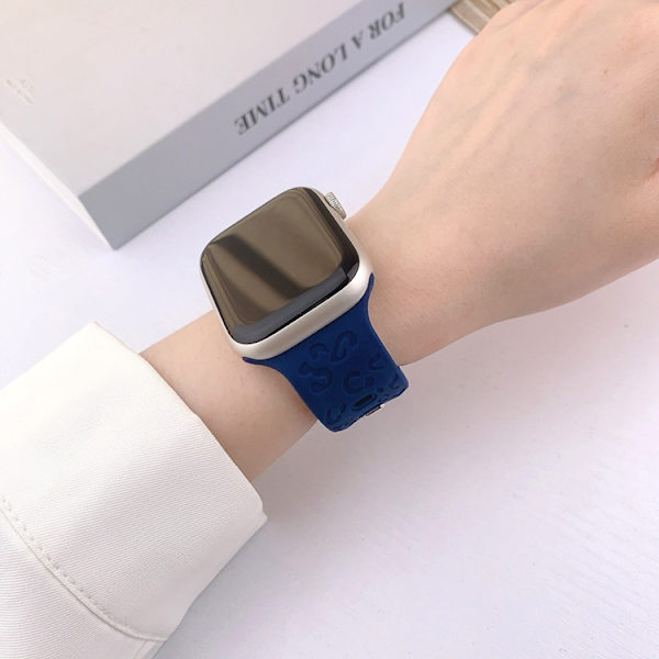 Apple Watch (38/40/41mm) Armband Leopard Texture - Blå Blå
