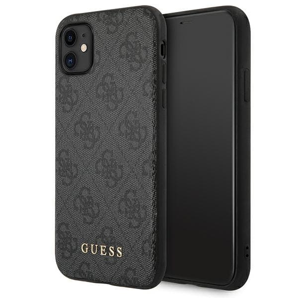 Guess Mobilskal till iPhone 11 4G Metal Gold Logo - Grå