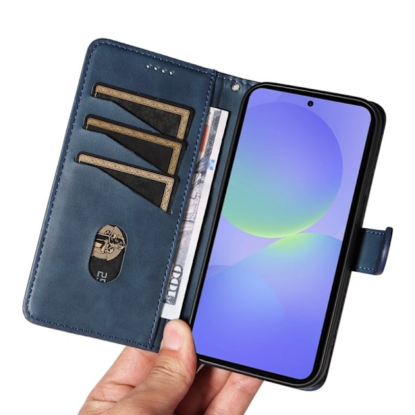 Samsung Galaxy A37 Plånboksfodral Konstläder Ställ - Blå