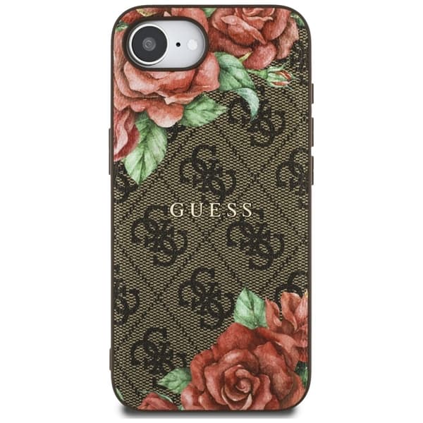 Guess Telefontaske til iPhone 16e Magsafe Blomsterprint - Brun Brun