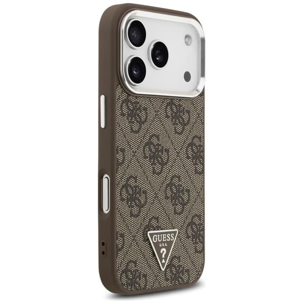 Guess Telefontaske til iPhone 17 Pro MagSafe 4G Trekantlogo - Brun Brun