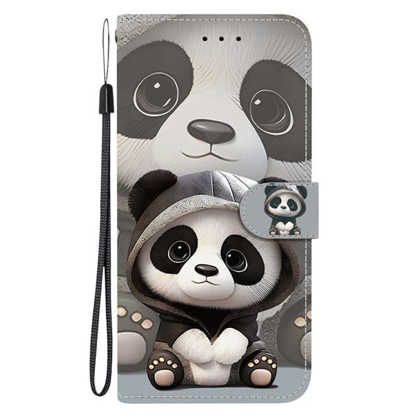 Plånboksfodral för Samsung Galaxy S26 Plus Mönstertryck Konstläder - Panda