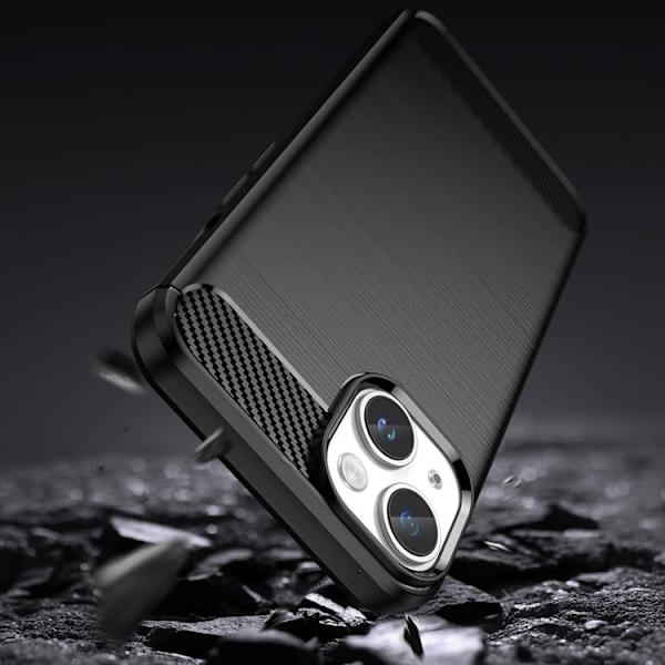 iPhone 15 Mobilskal Carbon Flexible - Svart Svart