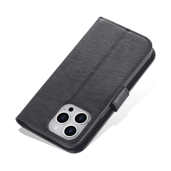 AZNS Flip Plånboksfodral iPhone 14 Pro 6.1 tum - Konstläder - Svart