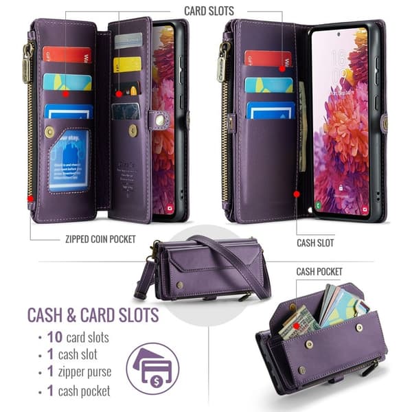 CASEME Plånboksfodral Konstläder för Samsung Galaxy S20 FE - Lila