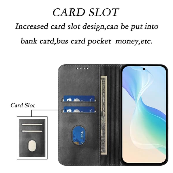 OnePlus 15 5G Plånboksfodral Retro RFID-Skydd Konstläder Svart