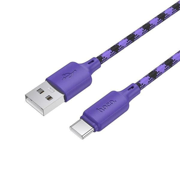 HOCO USB-A til USB-C Kabel 3A 1m Nylon X116 - Gradient Lilla Lila