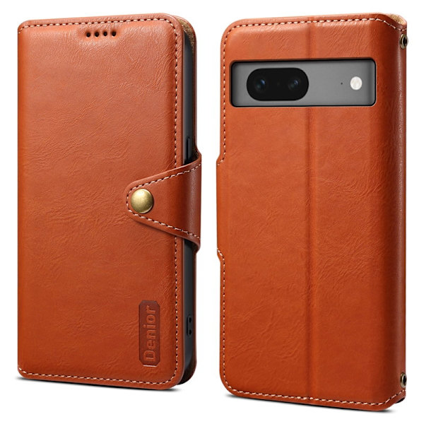 DENIOR Google Pixel 7 5G Plånboksfodral Konstläder Chockskydd - Brun