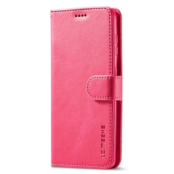 LC.IMEEKE Samsung Galaxy S21+ Plånboksfodral Konstläder - Röd
