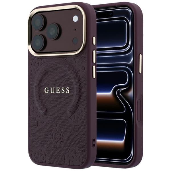 Guess Mobilskal För iPhone 18 Pro/17 Pro Magsafe Saffiano Peony & Ring