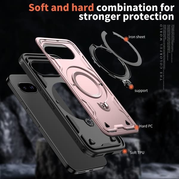 Mobilskal till Google Pixel 9a Militärt Skydd PC + TPU - Roséguld