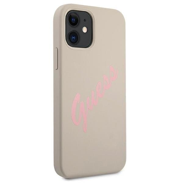 Guess Skal iPhone 12 Mini Silikon Vintage - Rosa/Grå Rosa