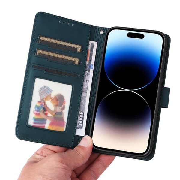 BETOPNICE iPhone 14 Pro Max Plånboksfodral - Detachable Konstläder- Blå