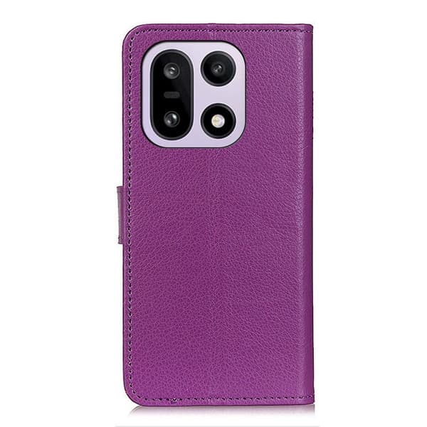 OnePlus 15 5G Plånboksfodral Litchi Texture Konstläder - Lila Lila